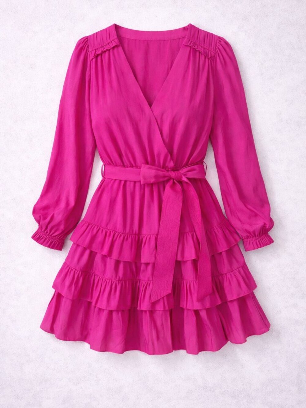 NWT Marie Oliver Women's Wynona V-Neck Ruffle Dress Tiered Skirt Pink X-Small